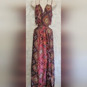 Chelsea Violet Maxi Sundress  XS BOHO Romantic Hippie flowy Festival